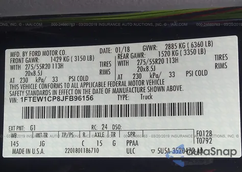 2018 Ford F-150 Xl from USA, damaged, VIN 1FTEW1CP8JFB96156